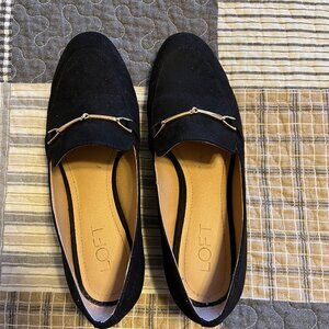 Loft black faux suede flats - 6.5